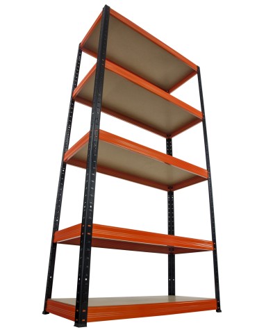 Regały - Regał Helios 196x120x35 cm 5 półek/350kg Czarno-Biały - product 14