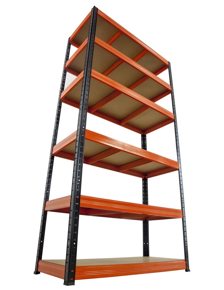 Regały - Regał Helios 196x110x35 cm 6 półek/350kg Czarno-Biały - product b2b.wamar.biz 14