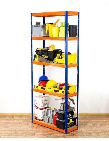 Regały - Regał Helios 213x90x30 cm 5 półek/350kg Czarno-Biały - product 3