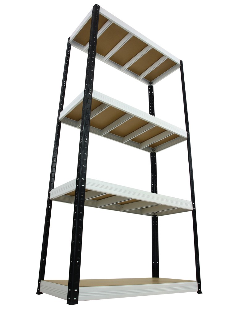 Regały Magazynowe - Regał Helios 180x90x40 cm 4 półki/400kg Biało-Pomarańczowy - product b2b.wamar.biz 12