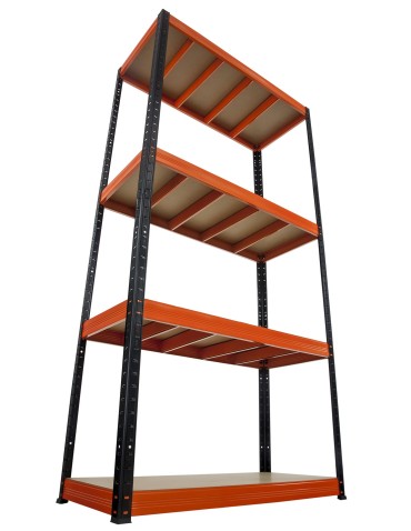 Regały Magazynowe - Regał Helios 180x100x60 cm 4 półki/400kg Biało-Pomarańczowy - product 11