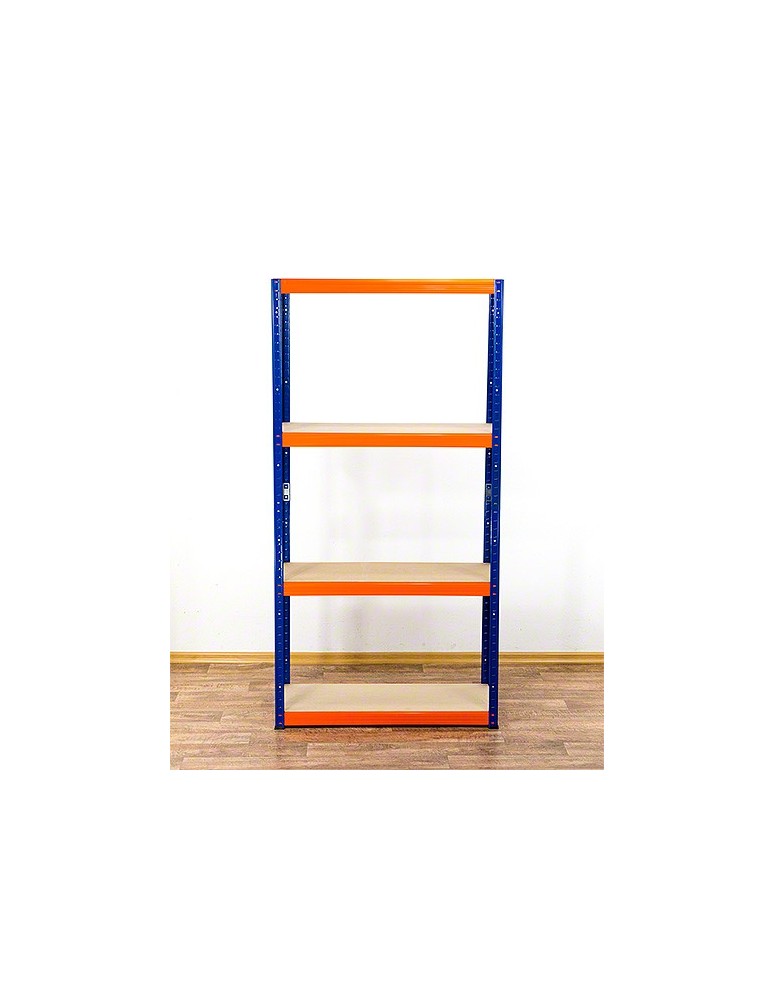 Regały Magazynowe - Regał Helios 180x120x60 cm 4 półki/400kg Biało-Pomarańczowy - produkt b2b.wamar.biz 5