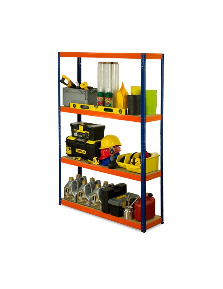 Regały - Regał Helios 180x110x35 cm 4 półki/400kg Biało-Niebieski - produkt b2b.wamar.biz 2