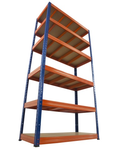Regały Magazynowe - Regał Helios 196x90x30 cm 6 półek/400kg Biało-Pomarańczowy - product 14