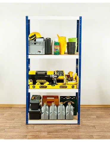 Regały - Regał Helios 180x90x50 cm 4 półki/400kg Czarno-Biały - product 5