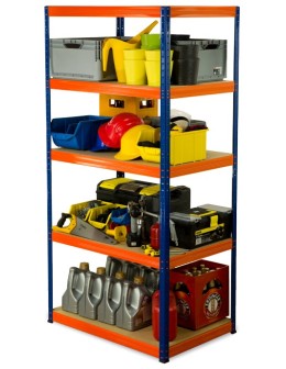 Regał Helios 180x75x35 cm 5 półek/400kg Czarno-Biały - product 2