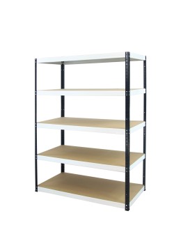 Regał Helios 180x100x40 cm 5 półek/400kg Czarno-Biały
