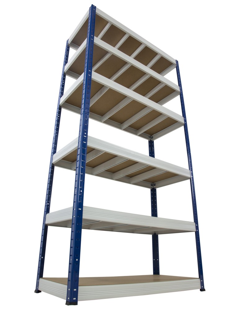 Regały - Regał Helios 196x110x45 cm 6 półek/400kg Biało-Niebieski - product b2b.wamar.biz 22