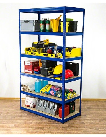 Regały - Regał Helios 196x110x50 cm 6 półek/400kg Biało-Niebieski - product 9