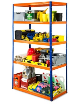 Regał Helios 196x110x60 cm 5 półek/400kg Biało-Niebieski - product 2