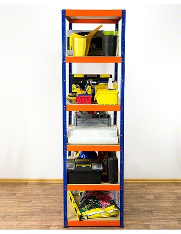 Regały - Regał Helios 196x110x60 cm 6 półek/400kg Biało-Niebieski - product 3