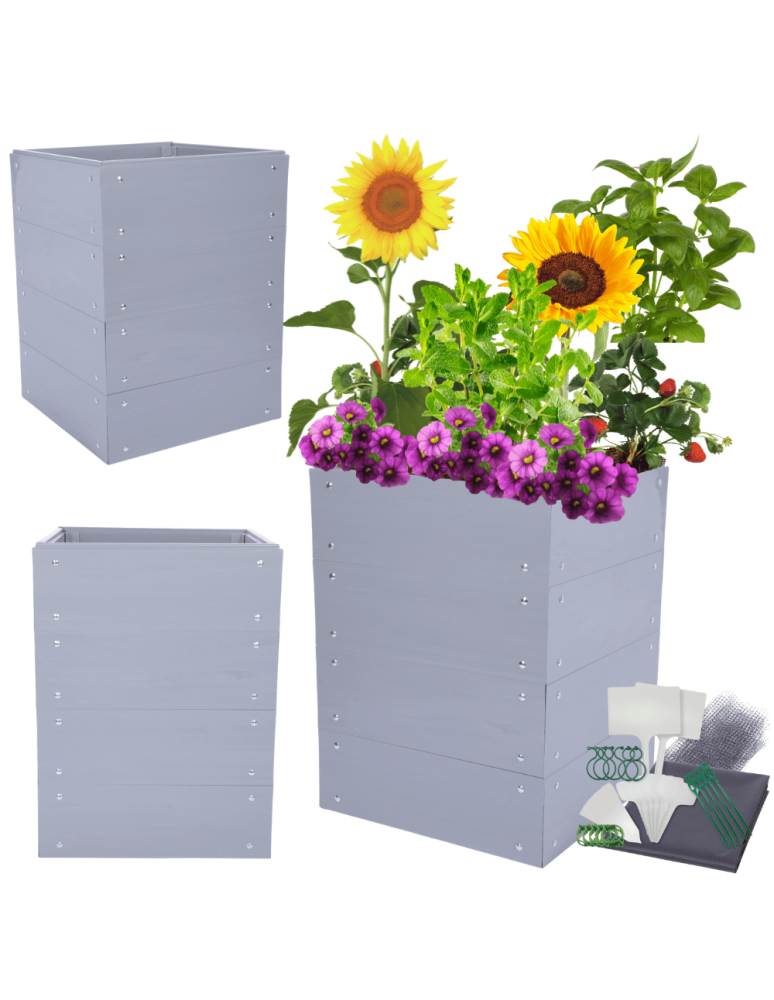 Warzywnik z tworzywa sztucznego - Skrzynia na warzywa plastikowa grządka WYSOKA DONICA 80x80x80 PCV - product b2b.wamar.biz 1