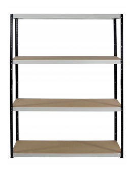 Regał Helios 180x180x60 cm 4 półki/175kg Czarno-biały