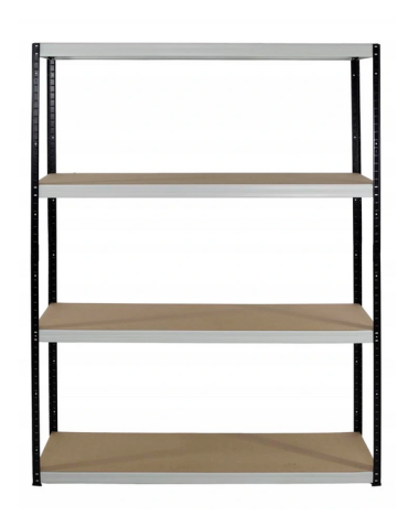Regał Helios 180x180x60 cm 4 półki/275kg Czarno-biały