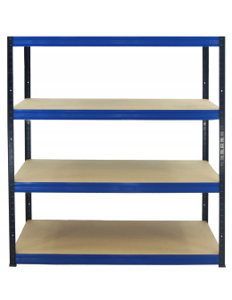Regał Helios 196x180x60 cm 4 półki/175kg Niebiesko-Czarny