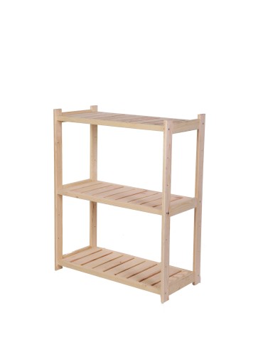 Regały - Regał drewniany do spiżarni LSR 3 półki proste Naturalny - product 4