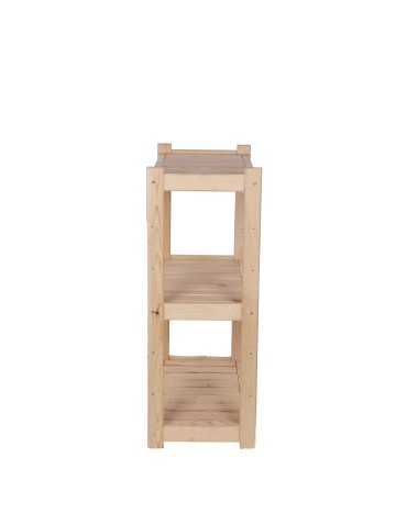 Regały - Regał drewniany do spiżarni LSR 3 półki proste Naturalny - product 5