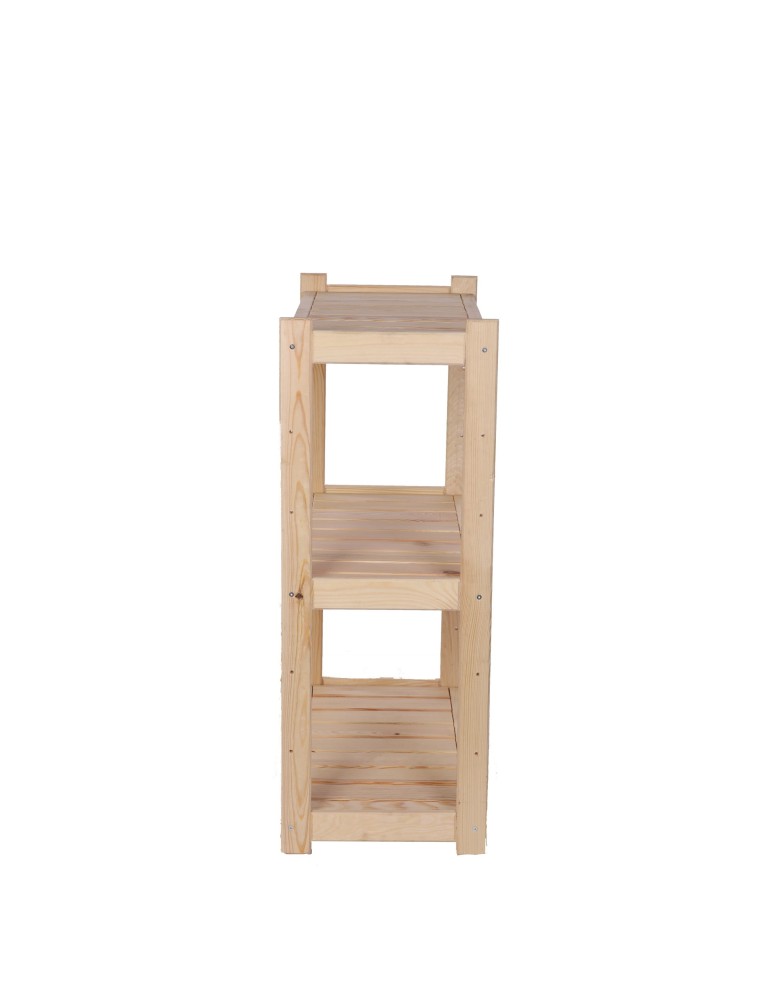 Regały - Regał drewniany do spiżarni LSR 3 półki proste Naturalny - product b2b.wamar.biz 5