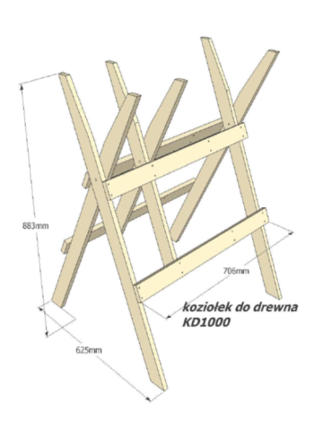 Art. Ogrodowe - Kozioł do cięcia drewna - Sosnowy/ Niemalowany - product 11