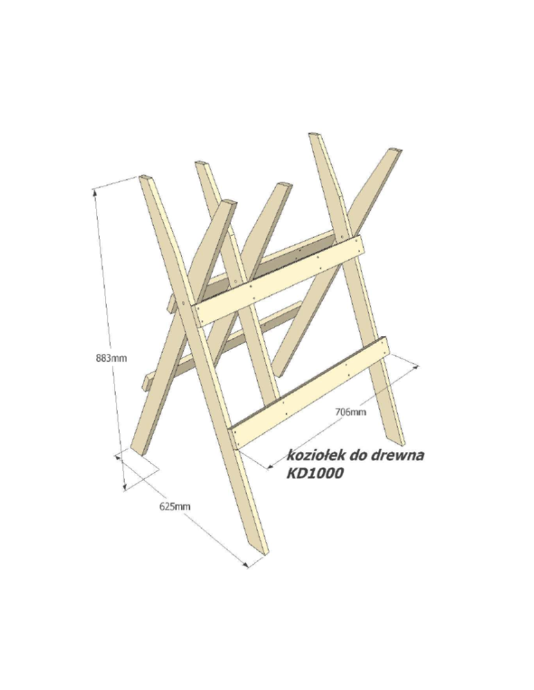 Art. Ogrodowe - Kozioł do cięcia drewna - Sosnowy/ Niemalowany - product b2b.wamar.biz 11