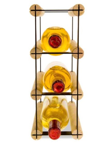 Regały - Stojak na 3 Butelki Szklane/ PET — RW-8/ 1x3 — Surowy - product 3