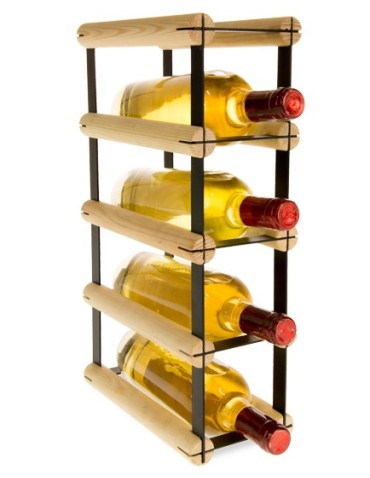 Regały - Stojak na 4 Butelki Szklane/ PET — RW-8/ 1x4 — Surowy - product 4