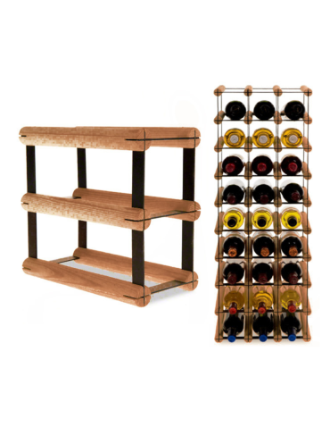 Stojak na 2 Butelki Szklane/ PET — RW-8/ 1x2 — Brązowy