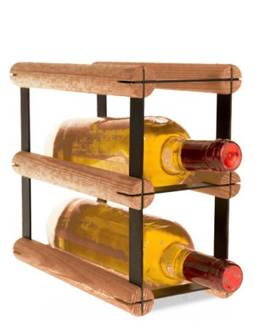 Regały - Stojak na 2 Butelki Szklane/ PET — RW-8/ 1x2 — Brązowy - product 3