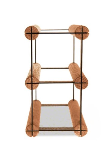 Regały - Stojak na 2 Butelki Szklane/ PET — RW-8/ 1x2 — Brązowy - product 5