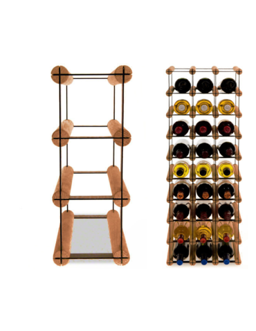 Stojak na 3 Butelki Szklane/ PET — RW-8/ 1x3 — Brązowy