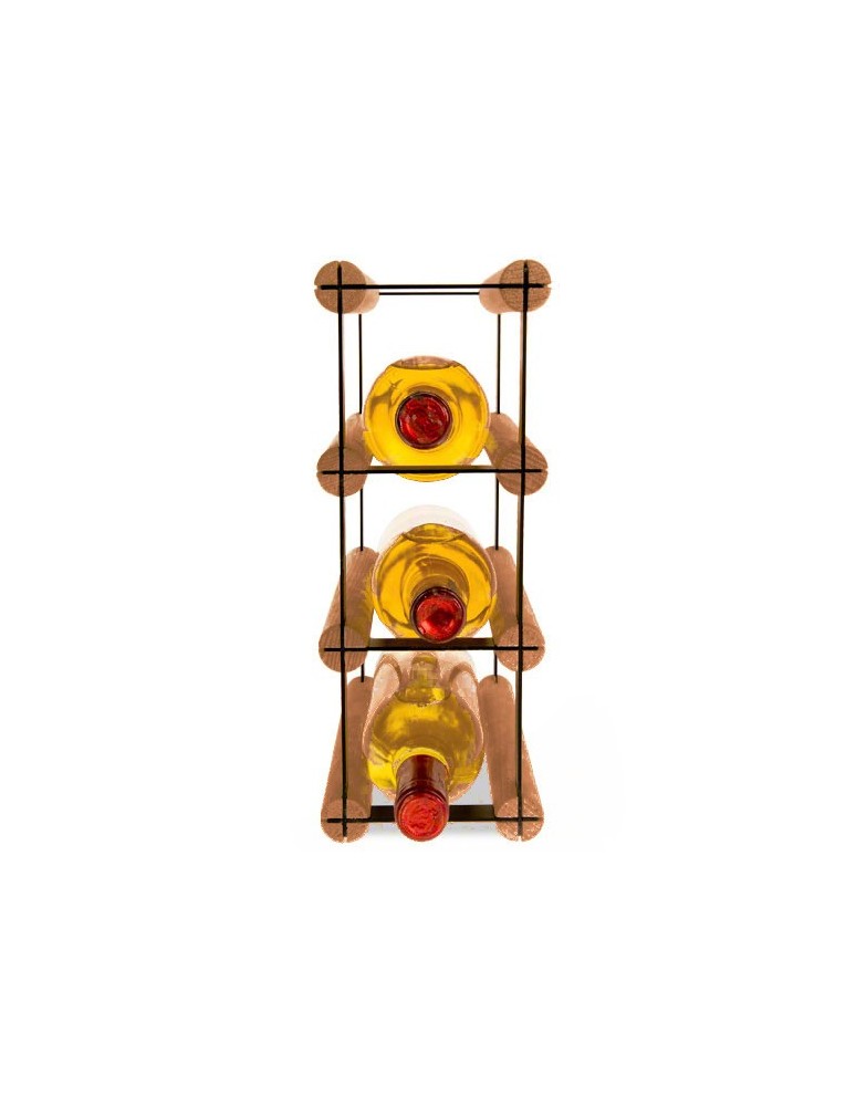 Regały - Stojak na 3 Butelki Szklane/ PET — RW-8/ 1x3 — Brązowy - product b2b.wamar.biz 3