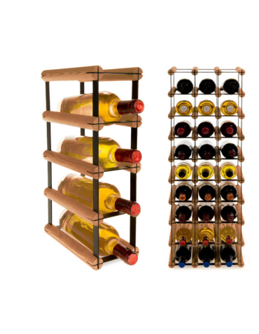 Stojak na 4 Butelki Szklane/ PET — RW-8/ 1x4 — Brązowy