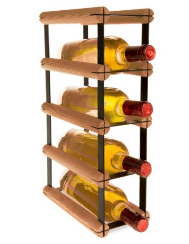 Regały - Stojak na 4 Butelki Szklane/ PET — RW-8/ 1x4 — Brązowy - product 5