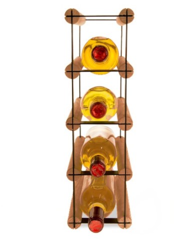 Regały - Stojak na 4 Butelki Szklane/ PET — RW-8/ 1x4 — Brązowy - product 6
