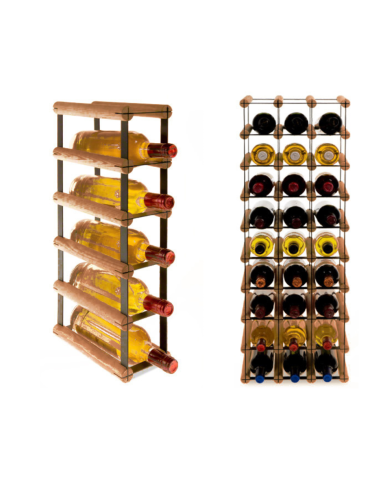 Stojak na 5 Butelek Szklanych/ PET — RW-8/ 1x5 — Brązowy