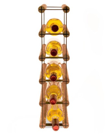 Regały - Stojak na 5 Butelek Szklanych/ PET — RW-8/ 1x5 — Brązowy - product 3