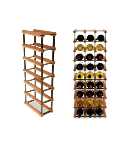 Stojak na 6 Butelek Szklanych/ PET — RW-8/ 1x6 — Brązowy