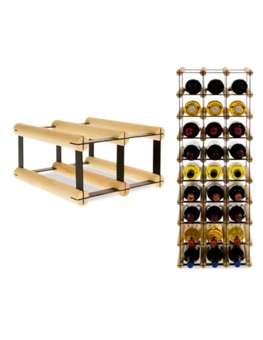 Stojak na 2 Butelki Szklane/ PET — RW-8/ 2x1 — Surowy