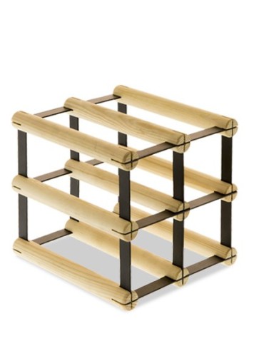 Regały - Stojak na 4 Butelki Szklane/ PET — RW-8/ 2x2 — Surowy - product 6