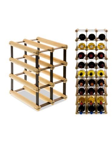 Stojak na 6 Butelek Szklanych/ PET — RW-8/ 2x3 — Surowy