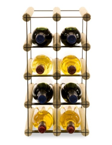 Regały - Stojak na 8 Butelek Szklanych/ PET — RW-8/ 2x4 — Surowy - product 3