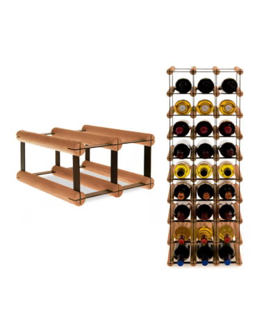 Stojak na 2 Butelki Szklane/ PET — RW-8/ 2x1 — Brązowy