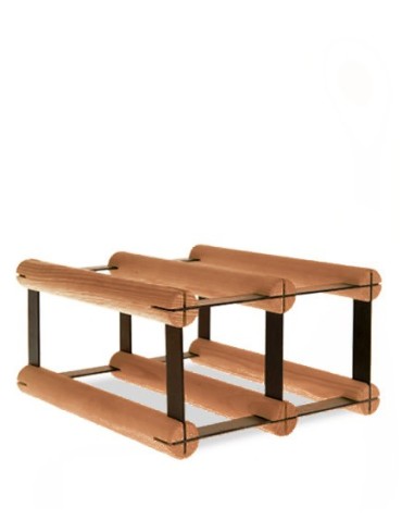 Regały - Stojak na 2 Butelki Szklane/ PET — RW-8/ 2x1 — Brązowy - product 5