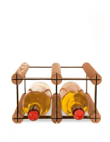 Regały - Stojak na 2 Butelki Szklane/ PET — RW-8/ 2x1 — Brązowy - product 6