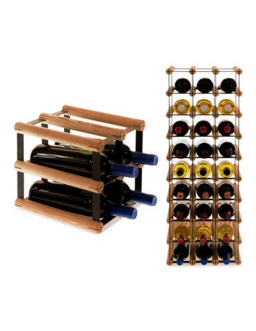 Stojak na 4 Butelki Szklane/ PET — RW-8/ 2x2 — Brązowy