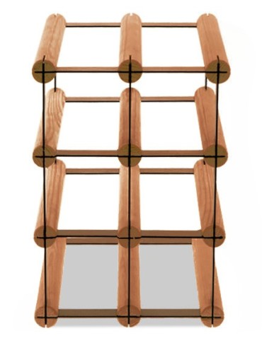 Stojak na 6 Butelek Szklanych/ PET — RW-8/ 2x3 — Brązowy - product 2