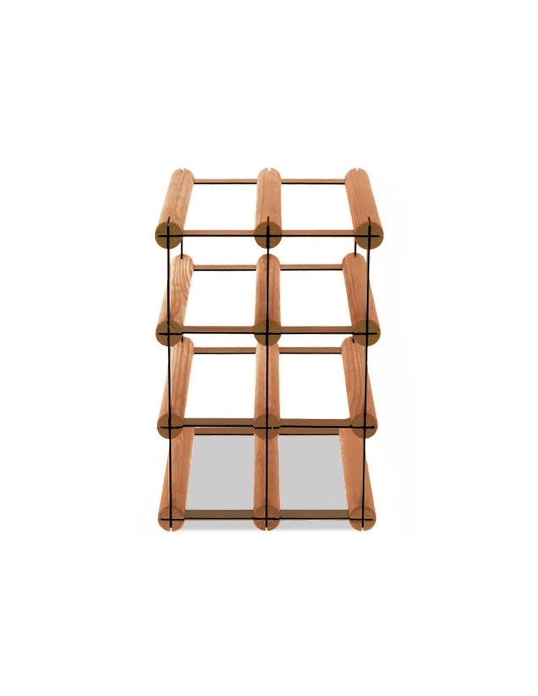 Regały - Stojak na 6 Butelek Szklanych/ PET — RW-8/ 2x3 — Brązowy - product b2b.wamar.biz 1