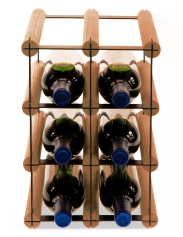 Regały - Stojak na 6 Butelek Szklanych/ PET — RW-8/ 2x3 — Brązowy - product 3