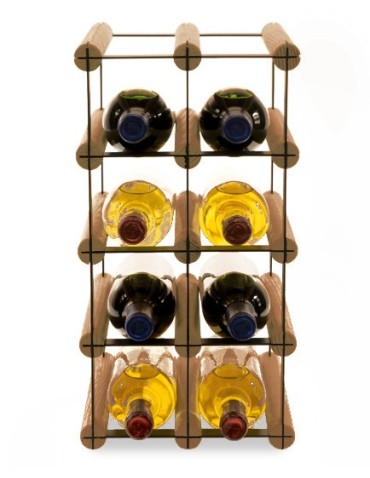 Regały - Stojak na 8 Butelek Szklanych/ PET — RW-8/ 2x4 — Brązowy - product 3