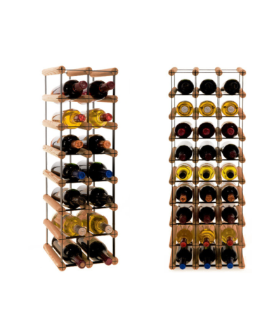 Stojak na 14 Butelek Szklanych/ PET — RW-8/ 2x7 — Brązowy